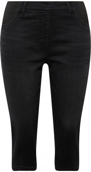 Ulla Popken Sienna Stretch Denim Capris Black - Дамски Дънки & Панталони в Големи Размери – Plus Size - 