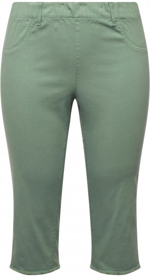 Ulla Popken Stretch Fit Raw Hem Moss Green - Дамски Дънки & Панталони в Големи Размери – Plus Size - 