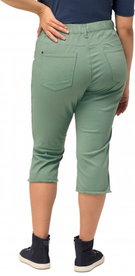 Ulla Popken Stretch Fit Raw Hem Moss Green - Дамски Дънки & Панталони в Големи Размери – Plus Size - 