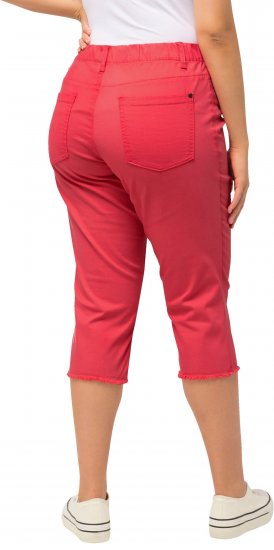Ulla Popken Stretch Fit Raw Hem Capris Dark Coral - Дамски Дънки & Панталони в Големи Размери – Plus Size - 