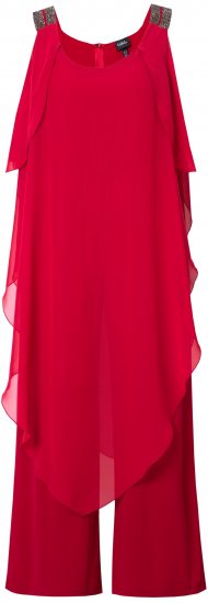 Ulla Popken Layered Chiffon Jumpsuit - Дамски Дънки & Панталони в Големи Размери – Plus Size - 