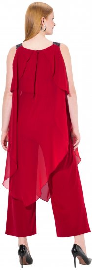 Ulla Popken Layered Chiffon Jumpsuit - Дамски Дънки & Панталони в Големи Размери – Plus Size - 