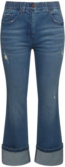 Ulla Popken Wide Cuff Stretch Fit Jeans Blue Denim - Дамски Дънки & Панталони в Големи Размери – Plus Size - 