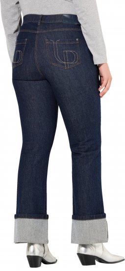 Ulla Popken Turn Up Hem Wide Leg Mary Jeans Grey Denim - Дамски Дънки & Панталони в Големи Размери – Plus Size - 
