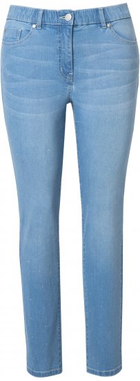 Ulla Popken Rhinestone Detail Stretch Fit Jeans Light Blue Denim - Дамски Дънки & Панталони в Големи Размери – Plus Size - 