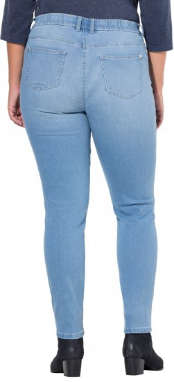 Ulla Popken Rhinestone Detail Stretch Fit Jeans Light Blue Denim - Дамски Дънки & Панталони в Големи Размери – Plus Size - 