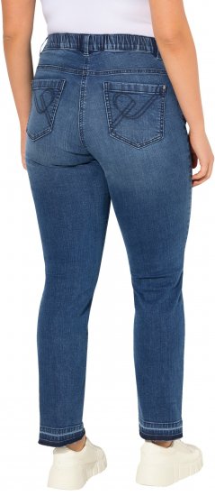 Ulla Popken Fringed Hem Stretch Fit Jeans Denim Blue - Дамски Дънки & Панталони в Големи Размери – Plus Size - 