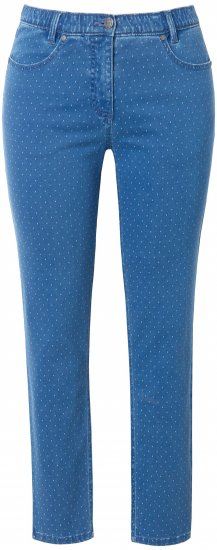 Ulla Popken Polka Dot Stretch Fit Jeans Blue Denim - Дамски Дънки & Панталони в Големи Размери – Plus Size - 