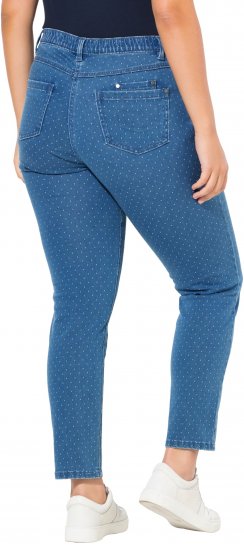 Ulla Popken Polka Dot Stretch Fit Jeans Blue Denim - Дамски Дънки & Панталони в Големи Размери – Plus Size - 