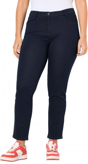 Ulla Popken Polka Dot Stretch Fit Jeans Denim Blue - Дамски Дънки & Панталони в Големи Размери – Plus Size - 