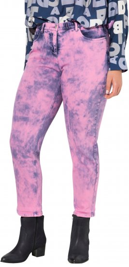Ulla Popken Color Wash Stretch Fit Boyfriend Jeans Bold Pink - Дамски Дънки & Панталони в Големи Размери – Plus Size - 