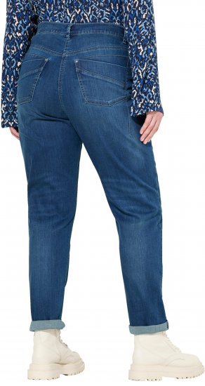 Ulla Popken Rivet Detail Mom Jeans Blue - Дамски Дънки & Панталони в Големи Размери – Plus Size - 
