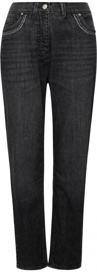 Ulla Popken Rivet Detail Mom Jeans Denim Blue - Дамски Дънки & Панталони в Големи Размери – Plus Size - 