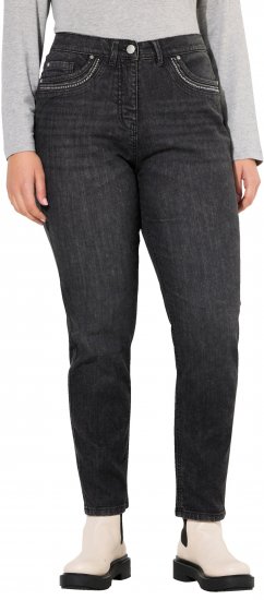Ulla Popken Rivet Detail Mom Jeans Denim Blue - Дамски Дънки & Панталони в Големи Размери – Plus Size - 