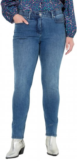 Ulla Popken Decorative Pocket Slim Stretch Jeans Blue Denim - Дамски Дънки & Панталони в Големи Размери – Plus Size - 