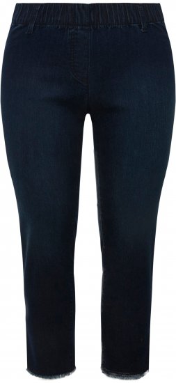 Ulla Popken Cropped Raw Hem Jeggings Denim Blue - Дамски Дънки & Панталони в Големи Размери – Plus Size - 