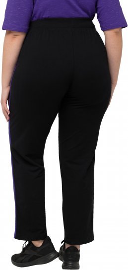 Ulla Popken Striped Elastic Waist Sweatpants Black - Дамски Дънки & Панталони в Големи Размери – Plus Size - 