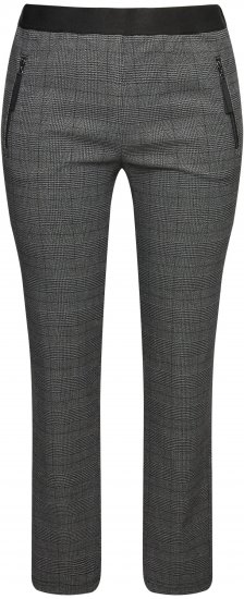 Ulla Popken Plaid Elastic Waist Tapered Leg Pants Black - Дамски Дънки & Панталони в Големи Размери – Plus Size - 