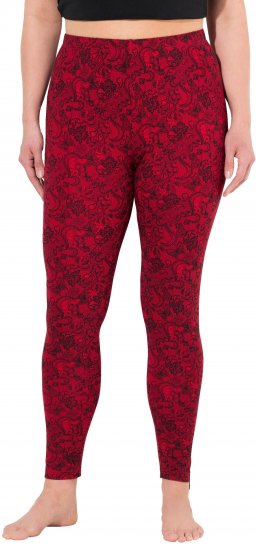 Ulla Popken Lace Print Leggings Red - Дамски Дънки & Панталони в Големи Размери – Plus Size - 