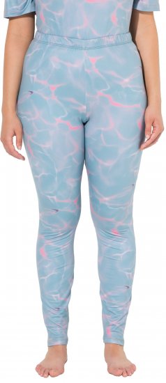 Ulla Popken Wave Print Ski Leggings Blue - Дамски Дънки & Панталони в Големи Размери – Plus Size - 