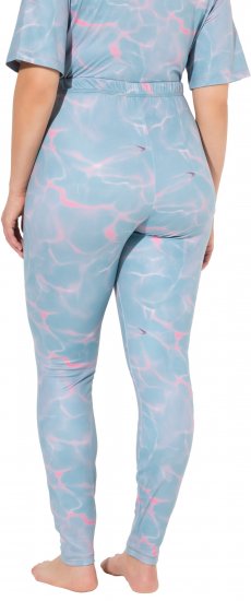 Ulla Popken Wave Print Ski Leggings Blue - Дамски Дънки & Панталони в Големи Размери – Plus Size - 