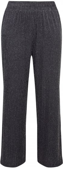 Ulla Popken Sparkling Pinstripe Elastic Waist Pants Black - Дамски Дънки & Панталони в Големи Размери – Plus Size - 