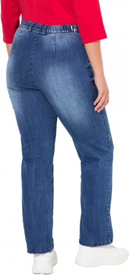 Ulla Popken Tapered Leg Lightly Distressed Jeans Denim Blue - Дамски Дънки & Панталони в Големи Размери – Plus Size - 