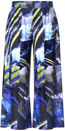 Ulla Popken Blue Stroke Wide Leg Palazzo Pants - Дамски Дънки & Панталони в Големи Размери – Plus Size - 