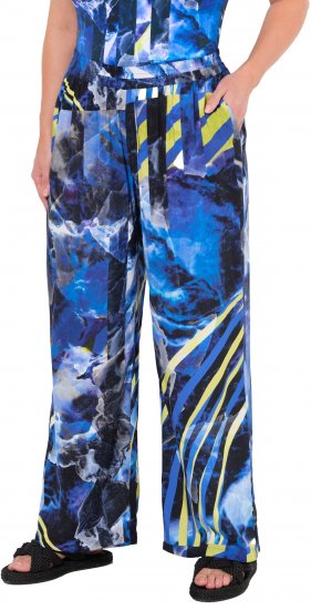 Ulla Popken Blue Stroke Wide Leg Palazzo Pants - Дамски Дънки & Панталони в Големи Размери – Plus Size - 