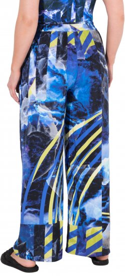Ulla Popken Blue Stroke Wide Leg Palazzo Pants - Дамски Дънки & Панталони в Големи Размери – Plus Size - 