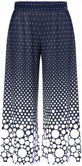 Ulla Popken Dot Gradient Wide Leg Elastic Waist Palazzo Pants Grey - Дамски Дънки & Панталони в Големи Размери – Plus Size - 