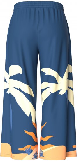 Ulla Popken Abstract Landscape Elastic Waist Palazzo Pants Blue - Дамски Дънки & Панталони в Големи Размери – Plus Size - 