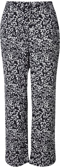 Ulla Popken Leopard Print Elastic Waist Pants Black - Дамски Дънки & Панталони в Големи Размери – Plus Size - 