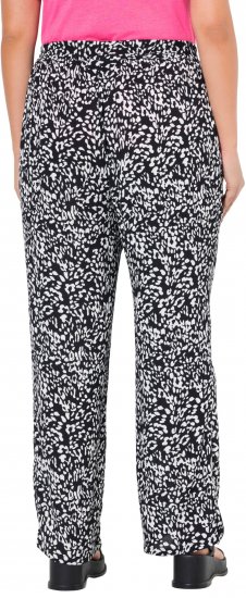 Ulla Popken Leopard Print Elastic Waist Pants Black - Дамски Дънки & Панталони в Големи Размери – Plus Size - 