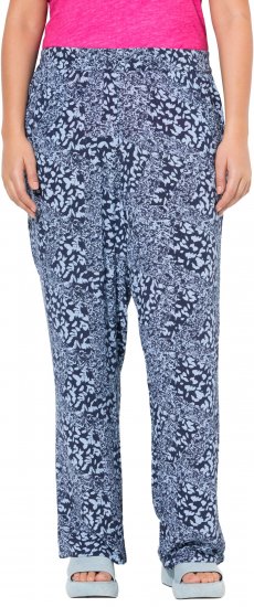 Ulla Popken Patch Print Elastic Waist Pants Navy - Дамски Дънки & Панталони в Големи Размери – Plus Size - 