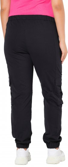 Ulla Popken Elastic Hem Stretch Fit Cargo Pants Black - Дамски Дънки & Панталони в Големи Размери – Plus Size - 