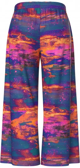 Ulla Popken Abstract Sunset Elastic Waist Palazzo Pants Orange - Дамски Дънки & Панталони в Големи Размери – Plus Size - 
