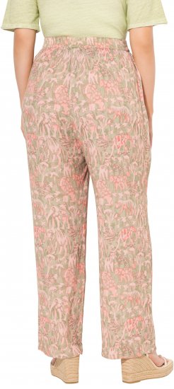 Ulla Popken Safari Print Elastic Waist Pants Green - Дамски Дънки & Панталони в Големи Размери – Plus Size - 