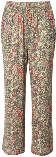 Ulla Popken Crocodile Print Elastic Waist Pants Olive Grey - Дамски Дънки & Панталони в Големи Размери – Plus Size - 