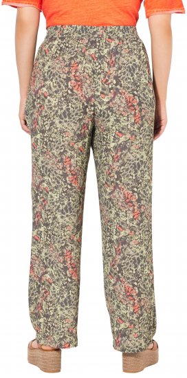 Ulla Popken Crocodile Print Elastic Waist Pants Olive Grey - Дамски Дънки & Панталони в Големи Размери – Plus Size - 