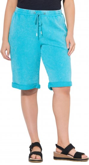 Ulla Popken Acid Wash Elastic Waist Sweatshirts Blue - Дамски Дънки & Панталони в Големи Размери – Plus Size - 