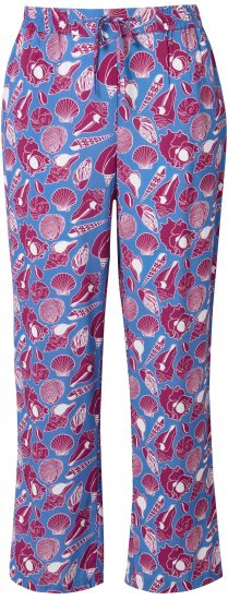Ulla Popken Seashell Print Elastic Waist Pants Blue - Дамски Дънки & Панталони в Големи Размери – Plus Size - 