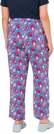 Ulla Popken Seashell Print Elastic Waist Pants Blue - Дамски Дънки & Панталони в Големи Размери – Plus Size - 