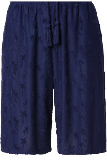 Ulla Popken Terry Cloth Palm Elastic Waist Shorts Blue - Дамски Дънки & Панталони в Големи Размери – Plus Size - 