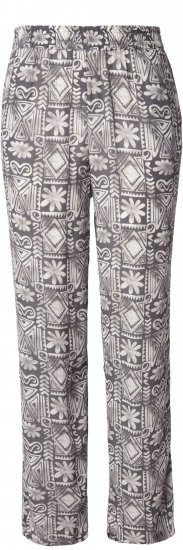 Ulla Popken Mosaic Print Elastic Waist Pants Black - Дамски Дънки & Панталони в Големи Размери – Plus Size - 