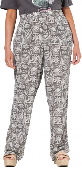 Ulla Popken Mosaic Print Elastic Waist Pants Black - Дамски Дънки & Панталони в Големи Размери – Plus Size - 