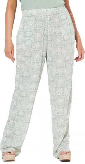 Ulla Popken Animal Print Elastic Waist Pants White - Дамски Дънки & Панталони в Големи Размери – Plus Size - 