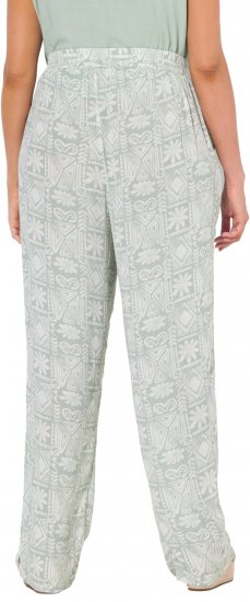 Ulla Popken Mosaic Print Elastic Waist Pants White - Дамски Дънки & Панталони в Големи Размери – Plus Size - 