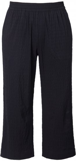 Ulla Popken Textured Elastic Waist Cropped Pants Black - Дамски Дънки & Панталони в Големи Размери – Plus Size - 