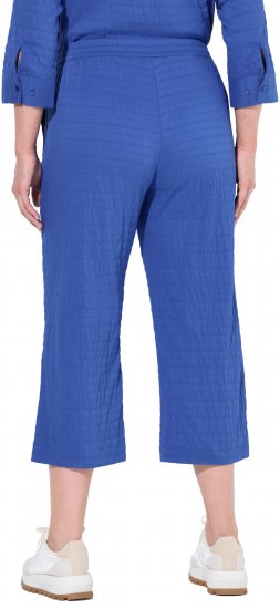 Ulla Popken Textured Elastic Waist Cropped Pants Opal Green - Дамски Дънки & Панталони в Големи Размери – Plus Size - 